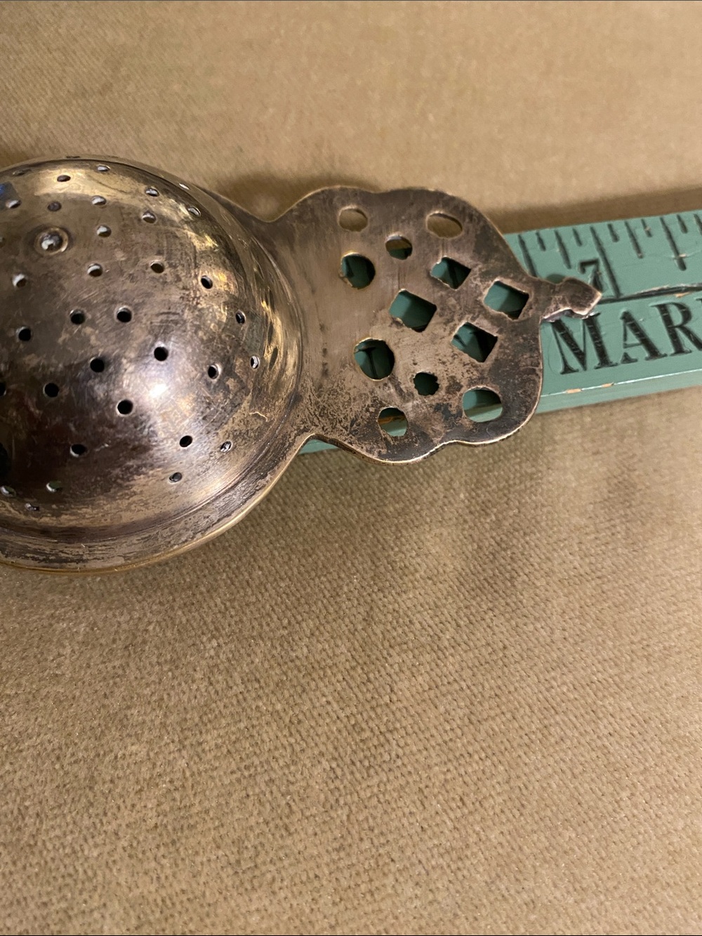 Vintage Brass Tea Strainer - Picture 3 of 3